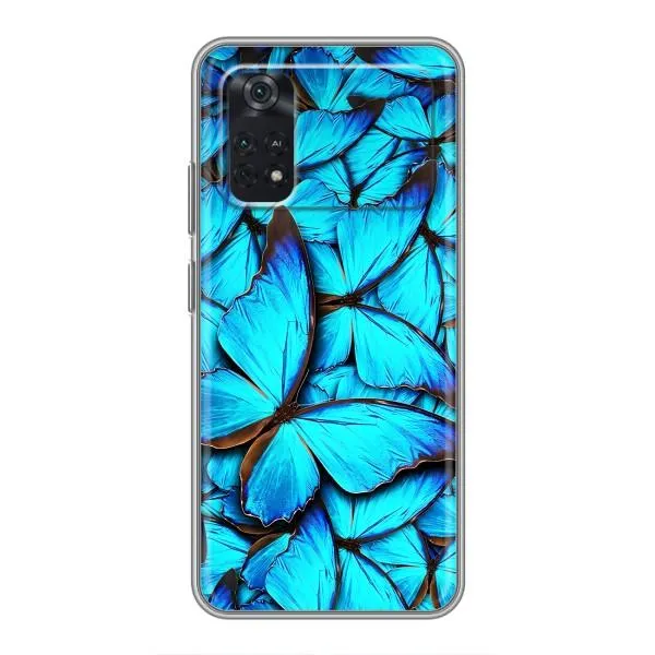 Чехол с принтом «Синие бабочки» для Xiaomi POCO M4 Pro 4G Чехол с принтом «Синие бабочки» для Xiaomi POCO M4 Pro 4G