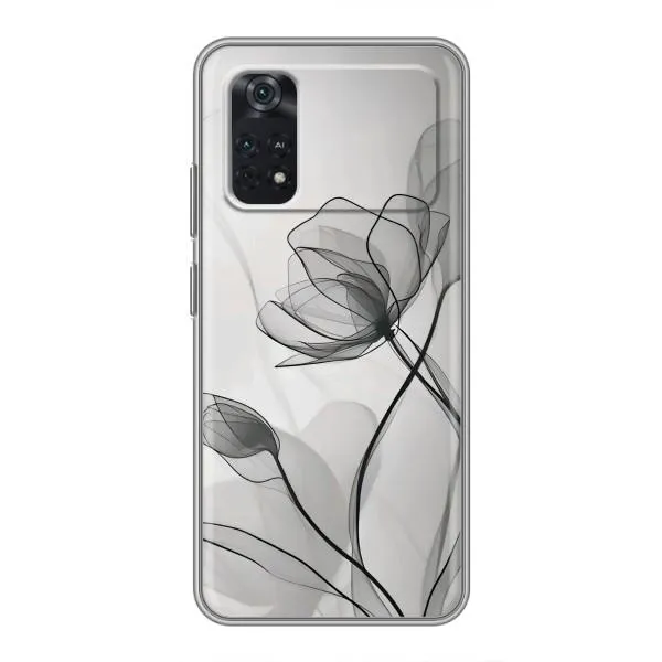 Чехол с принтом «Черные цветы» для Xiaomi POCO M4 Pro 4G Чехол с принтом «Черные цветы» для Xiaomi POCO M4 Pro 4G