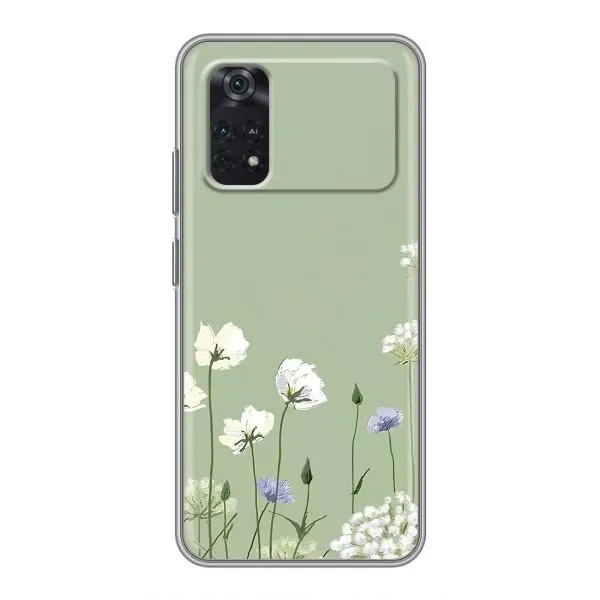 Чехол с принтом «Цветы на зеленом» для Xiaomi POCO M4 Pro 4G Чехол с принтом «Цветы на зеленом» для Xiaomi POCO M4 Pro 4G