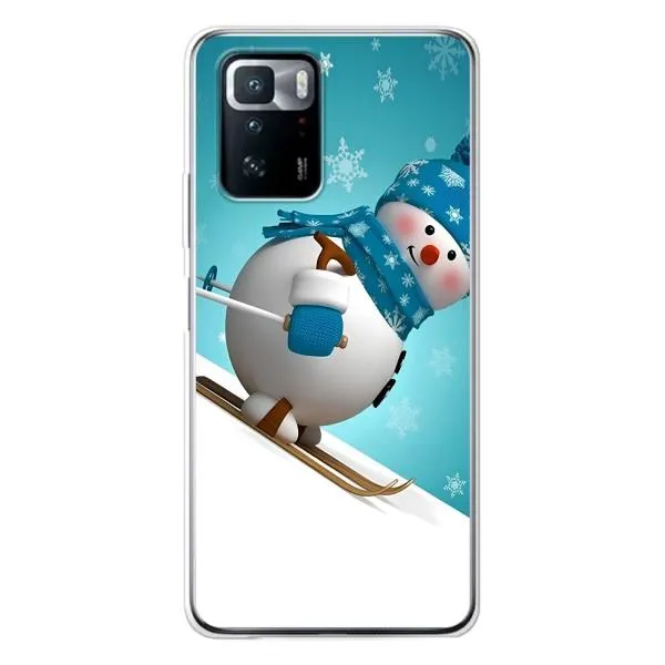 Чехол с принтом «Снеговик на лыжах» для Xiaomi POCO X3 GT