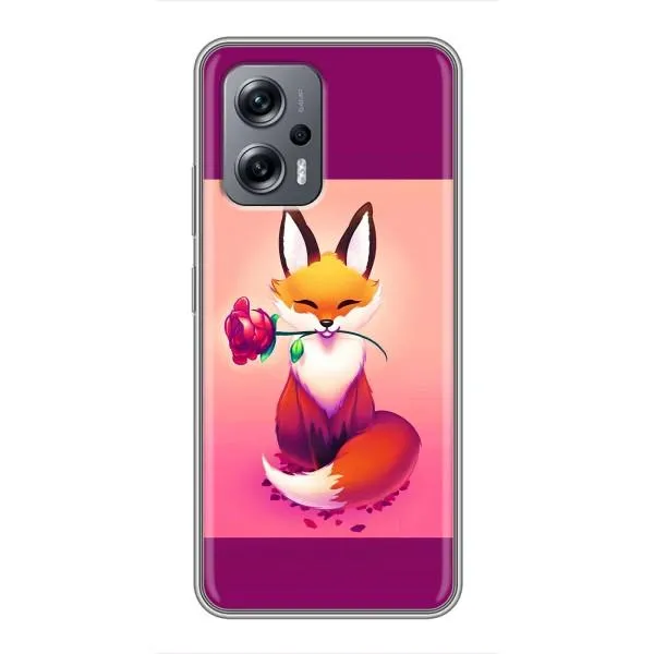Чехол с принтом «Лисичка с розочкой» для Xiaomi POCO X4 GT