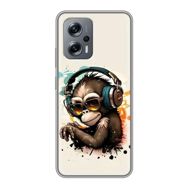Чехол с принтом «Макака в наушниках» для Xiaomi POCO X4 GT