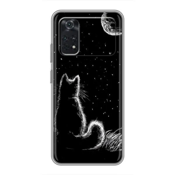Чехол с принтом «Котик и луна» для Xiaomi POCO X4 Pro 5G Чехол с принтом «Котик и луна» для Xiaomi POCO X4 Pro 5G