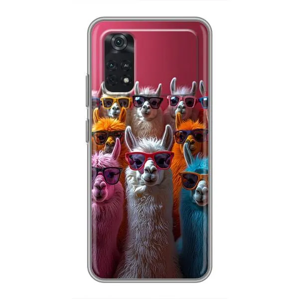 Чехол с принтом «Ламы в очках» для Xiaomi POCO X4 Pro 5G
