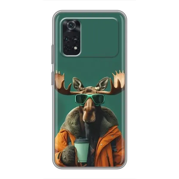 Чехол с принтом «Лось с кофе» для Xiaomi POCO X4 Pro 5G