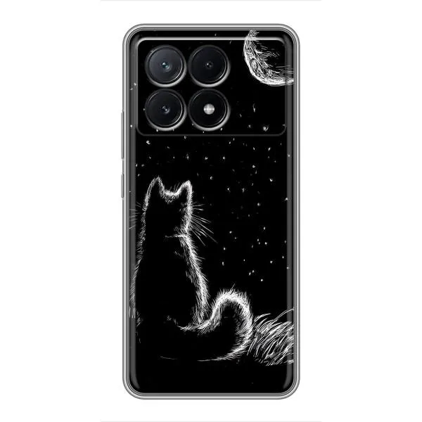 Чехол с принтом «Котик и луна» для Xiaomi POCO X6 Pro (5G)