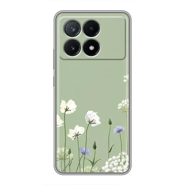 Чехол с принтом «Цветы на зеленом» для Xiaomi POCO X6 Pro (5G)