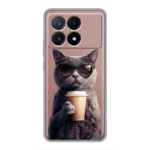 Чехол с принтом «Кот с кофе» для Xiaomi POCO X6 Pro (5G) Чехол с принтом «Кот с кофе» для Xiaomi POCO X6 Pro (5G)