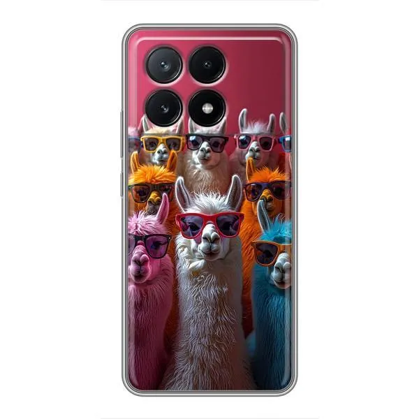 Чехол с принтом «Ламы в очках» для Xiaomi POCO X6 Pro (5G) Чехол с принтом «Ламы в очках» для Xiaomi POCO X6 Pro (5G)