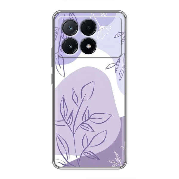 Чехол с принтом «Фиолетовые листья абстракция» для Xiaomi POCO X6 Pro (5G)