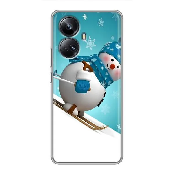 Чехол с принтом «Снеговик на лыжах» для Realme 10 Pro Plus