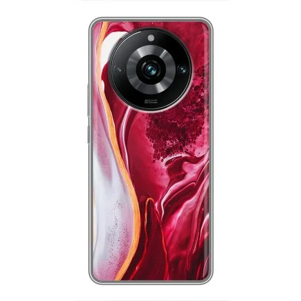 Чехол с принтом «Мрамор красный» для Realme 11 Pro Plus