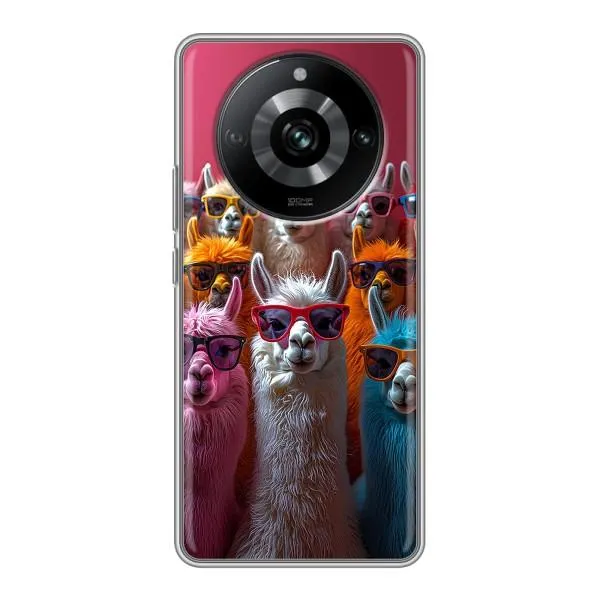 Чехол с принтом «Ламы в очках» для Realme 11 Pro