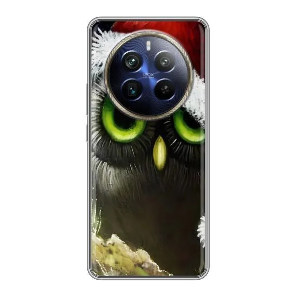 Чехол с принтом «Новогодняя Сова» для Realme 12 Plus Чехол с принтом «Новогодняя Сова» для Realme 12 Plus