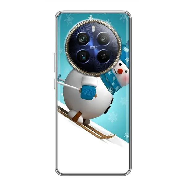 Чехол с принтом «Снеговик на лыжах» для Realme 12 Plus Чехол с принтом «Снеговик на лыжах» для Realme 12 Plus