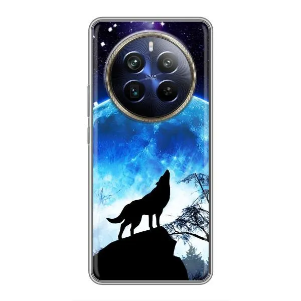 Чехол с принтом «Волк на луну» для Realme 12 Plus