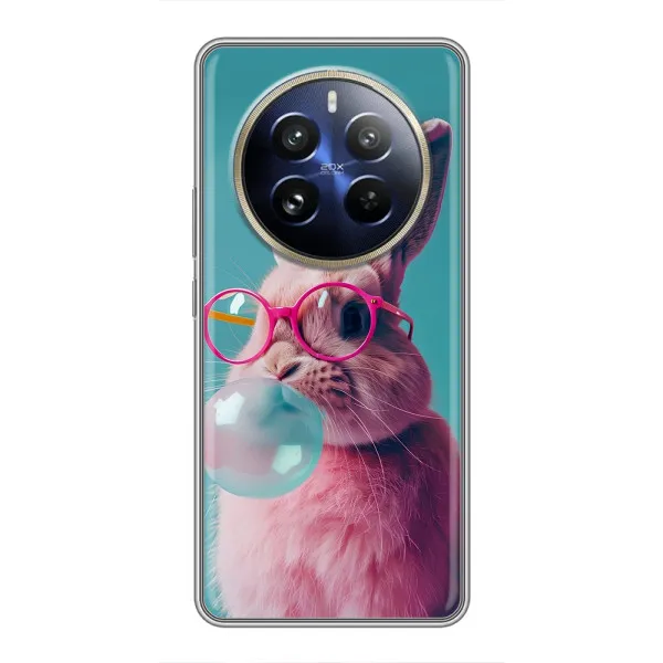 Чехол с принтом «Кролик в очках» для Realme 12 Pro Plus Чехол с принтом «Кролик в очках» для Realme 12 Pro Plus