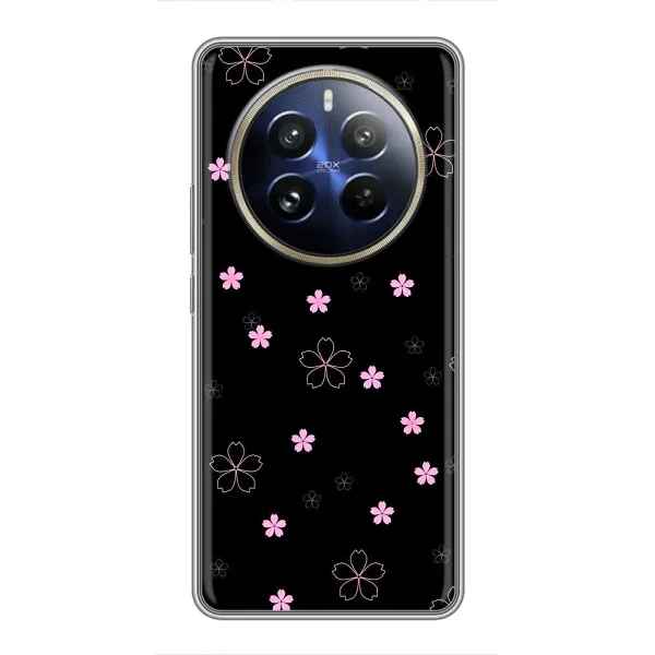Чехол с принтом «Розовые цветы на черном» для Realme 12 Pro Plus Чехол с принтом «Розовые цветы на черном» для Realme 12 Pro Plus