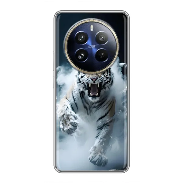 Чехол с принтом «Белый тигр в дыму» для Realme 12 Pro Plus