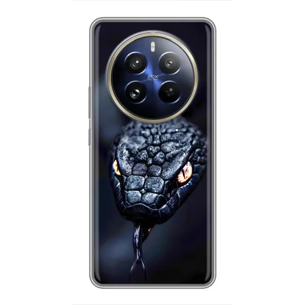 Чехол с принтом «Черная змея» для Realme 12 Pro Plus