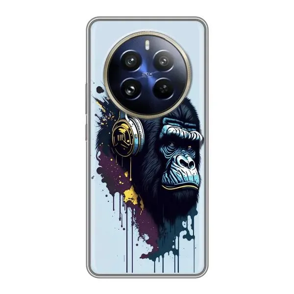 Чехол с принтом «Горилла в наушниках» для Realme 12 Pro