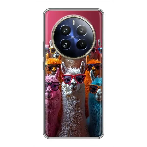 Чехол с принтом «Ламы в очках» для Realme 12 Pro