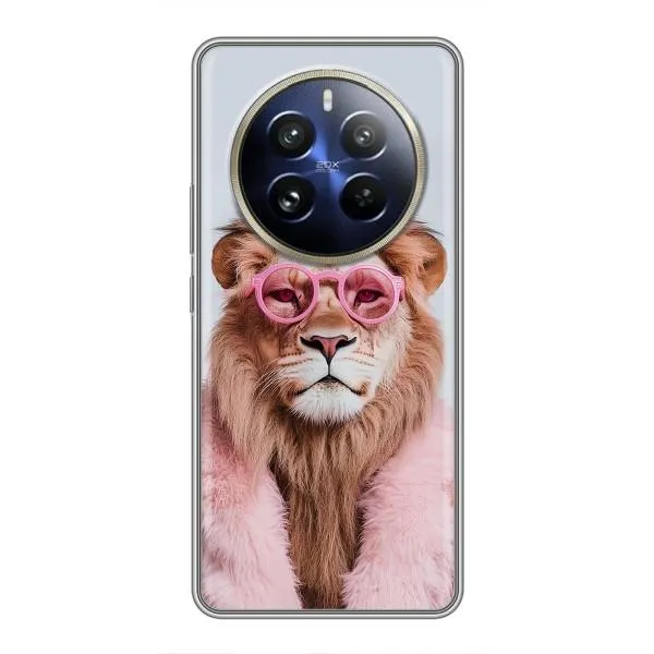 Чехол с принтом «Лев в очках» для Realme 12 Pro