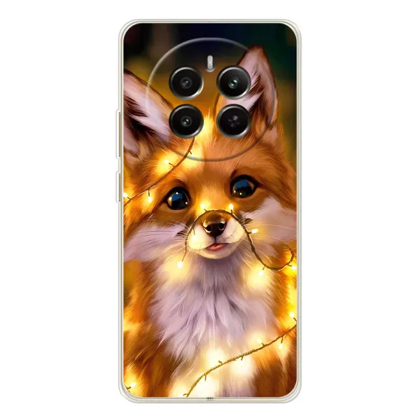 Чехол с принтом «Лисичка в гирляндах» для Realme 12 Чехол с принтом «Лисичка в гирляндах» для Realme 12