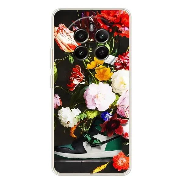 Чехол с принтом «Nike цветы» для Realme 13 4G Чехол с принтом «Nike цветы» для Realme 13 4G