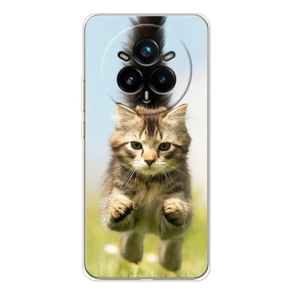 Чехол с принтом «Прыжок кота» для Realme 14 Pro 5G Чехол с принтом «Прыжок кота» для Realme 14 Pro 5G