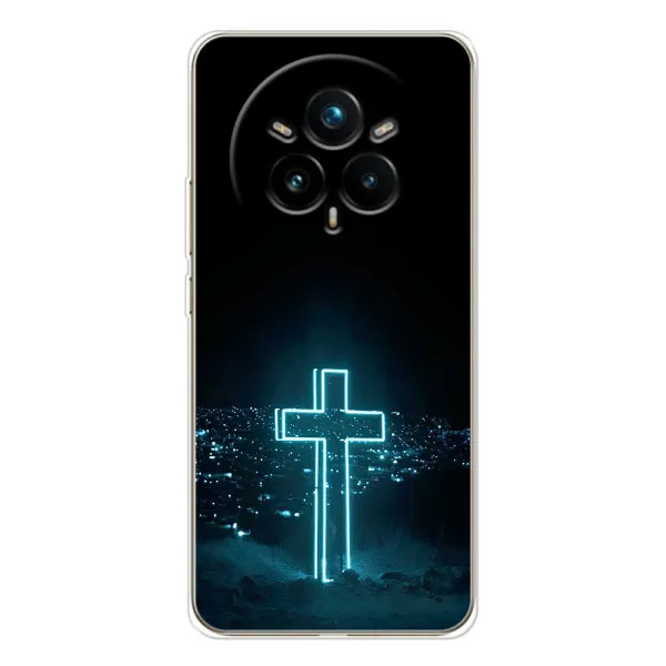 Чехол с принтом «Крест и город» для Realme 14 Pro 5G