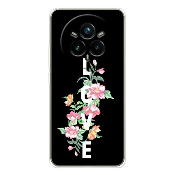 Чехол с принтом «Цветы LOVE» для Realme 14 Pro Plus