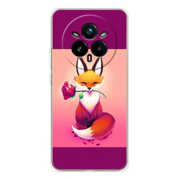 Чехол с принтом «Лисичка с розочкой» для Realme 14 Pro 5G Чехол с принтом «Лисичка с розочкой» для Realme 14 Pro 5G