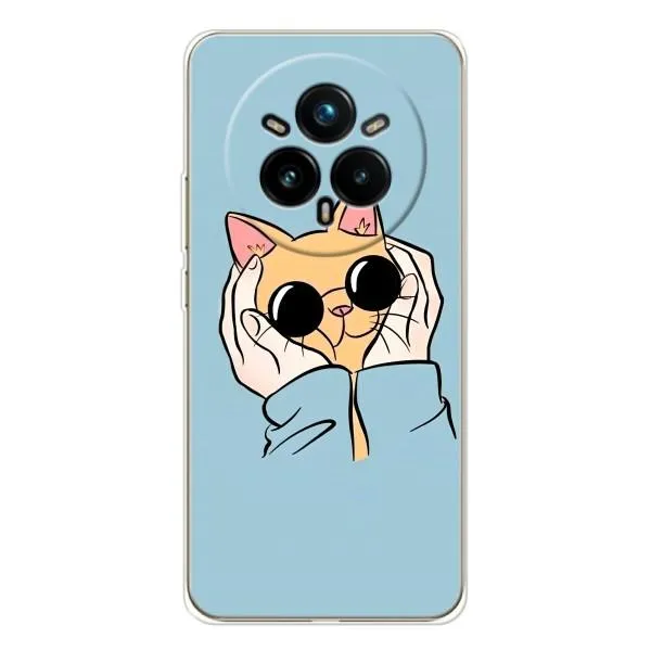 Чехол с принтом «Котик в очках» для Realme 14 Pro 5G Чехол с принтом «Котик в очках» для Realme 14 Pro 5G