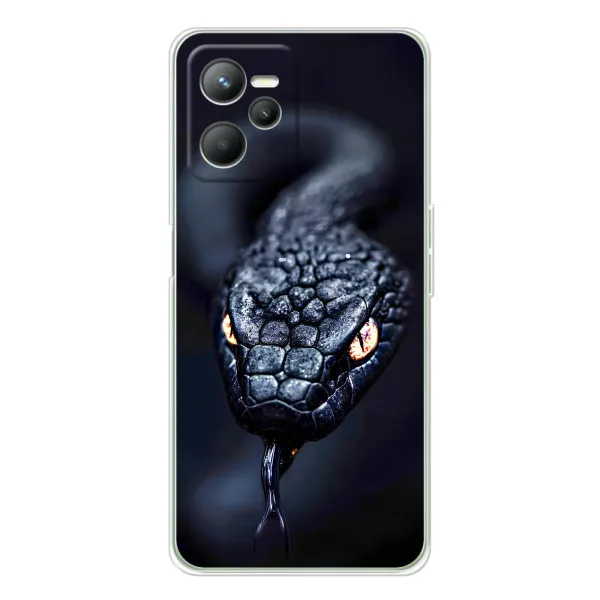 Чехол с принтом «Черная змея» для Realme 14
