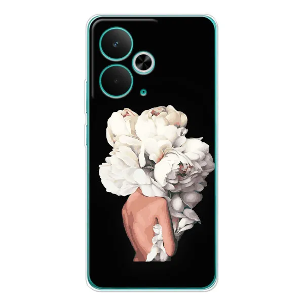 Чехол с принтом «Белые цветы» для Realme 14T