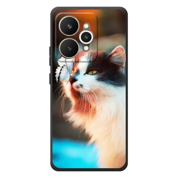 Чехол с принтом «Котик с бабочкой» для Realme 15