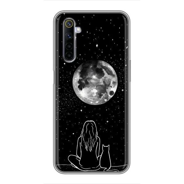 Чехол с принтом «Девушка с котом» для Realme 6 Чехол с принтом «Девушка с котом» для Realme 6