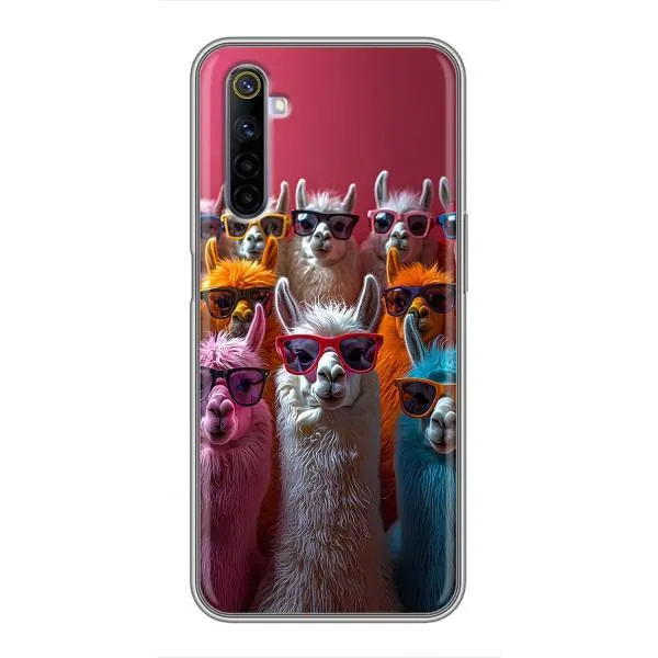 Чехол с принтом «Ламы в очках» для Realme 6