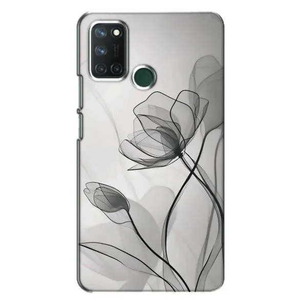 Чехол с принтом «Черные цветы» для Realme 7i Чехол с принтом «Черные цветы» для Realme 7i