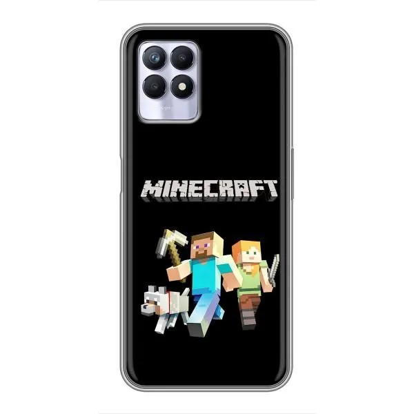 Чехол с принтом «герои Minecraft» для Realme 8 Pro