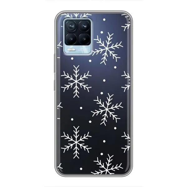 Чехол с принтом «Белые снежинки» для Realme 8 Чехол с принтом «Белые снежинки» для Realme 8
