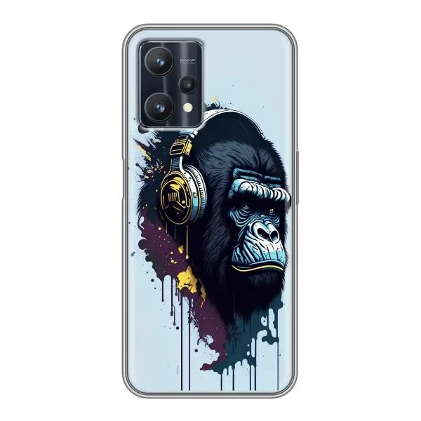 Чехол с принтом «Горилла в наушниках» для Realme 9 Pro Plus