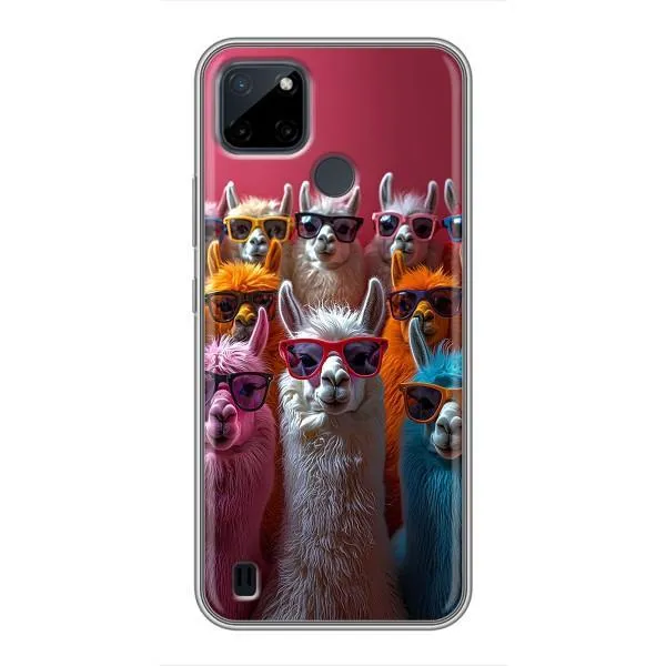 Чехол с принтом «Ламы в очках» для Realme C12