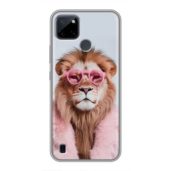 Чехол с принтом «Лев в очках» для Realme C12