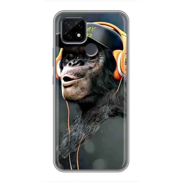 Чехол с принтом «В наушниках» для Realme C21