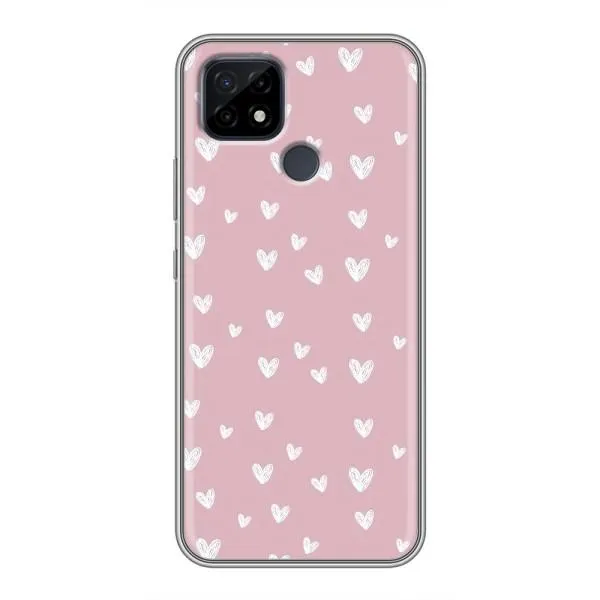 Чехол с принтом «Сердечки на розовом» для Realme C21 Чехол с принтом «Сердечки на розовом» для Realme C21