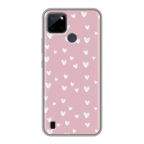 Чехол с принтом «Сердечки на розовом» для Realme C21Y Чехол с принтом «Сердечки на розовом» для Realme C21Y