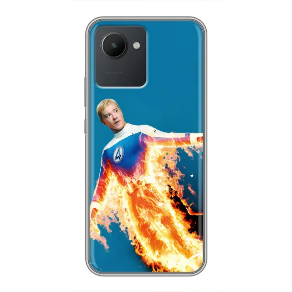 Чехол с принтом «Человек-факел в огне» для Realme C30