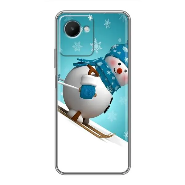 Чехол с принтом «Снеговик на лыжах» для Realme C30s
